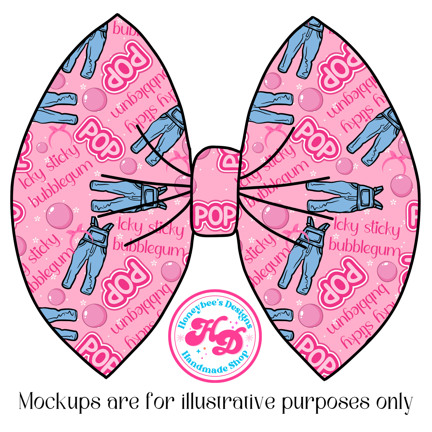 MR icky sticky bubblegum overalls PINK daisies