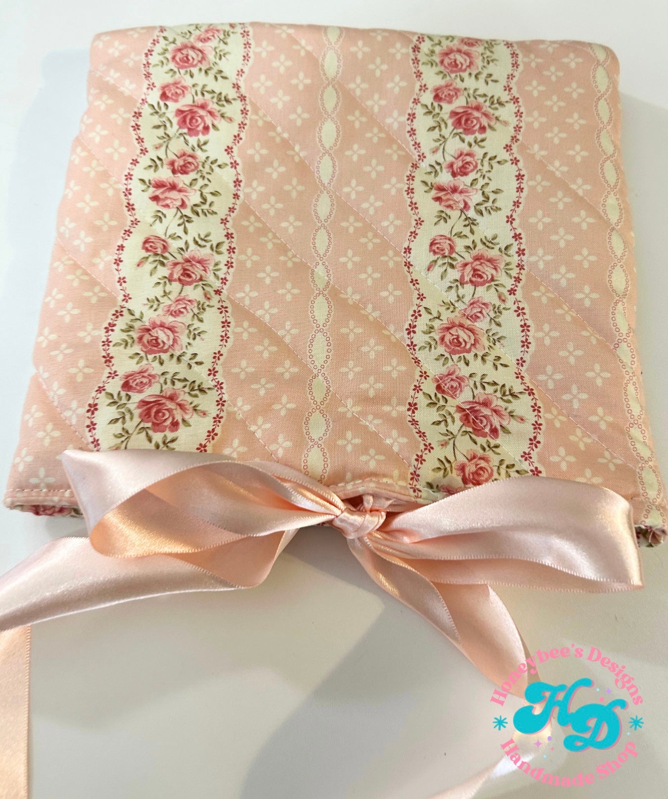 Grandmillenial Quilted Champagne Bow Tablet/Book Pouch