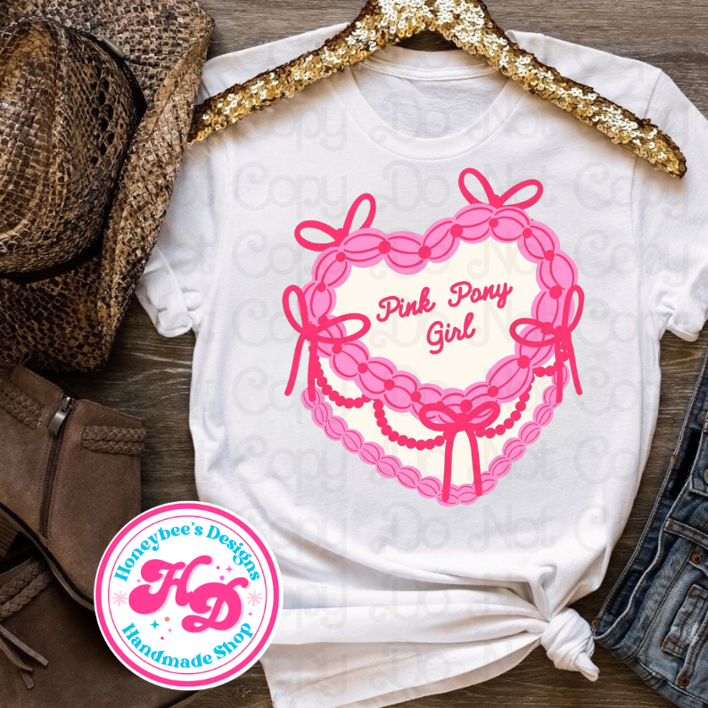 Pink Pony Girl Cake Western T-Shirts
