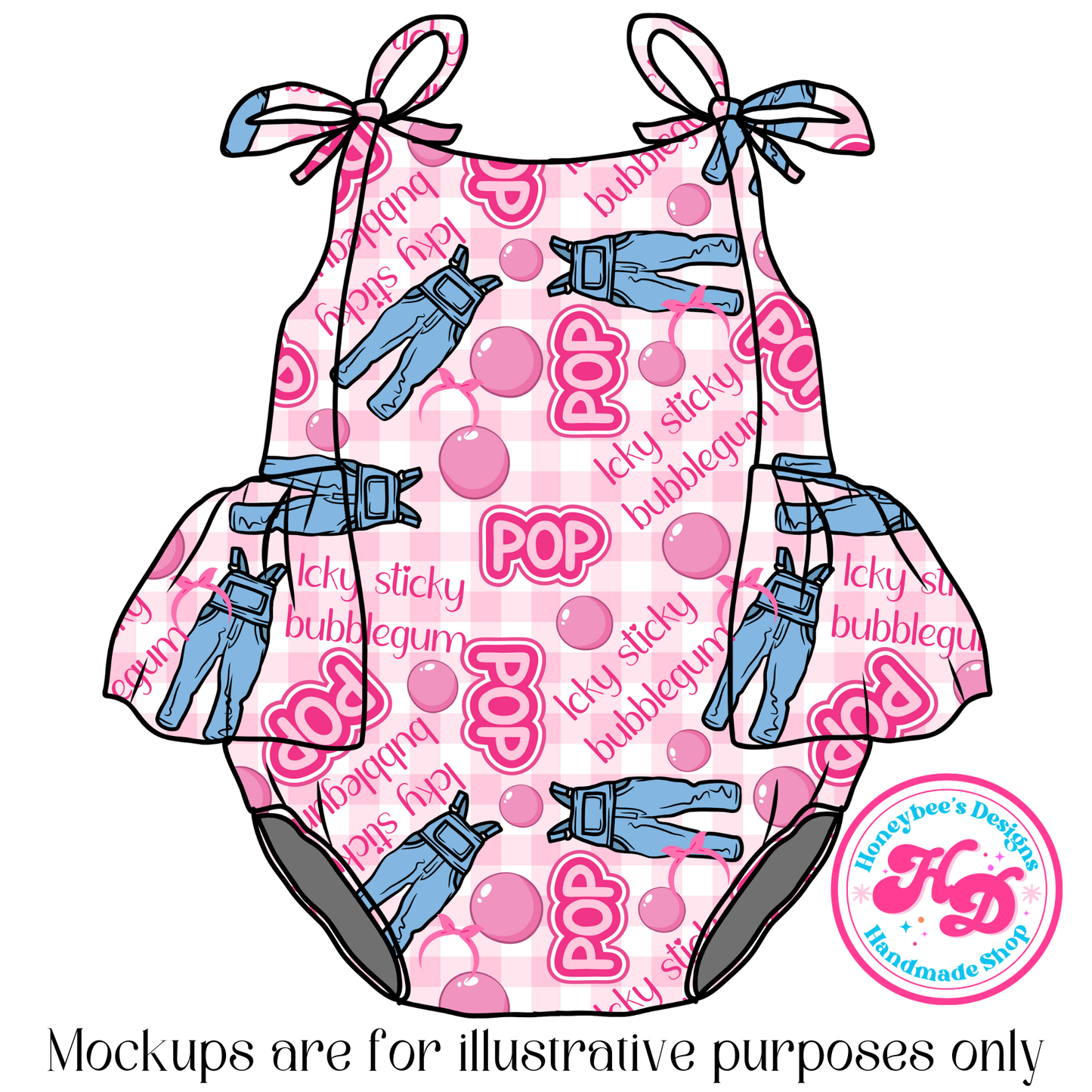 MR overalls pink Stripes