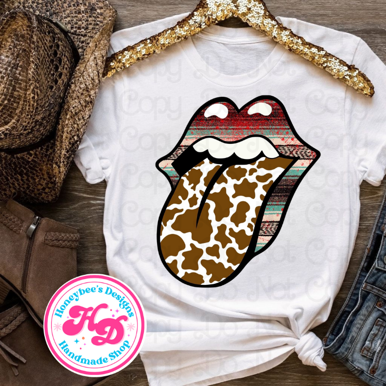 Brown cow tongue Western T-Shirts