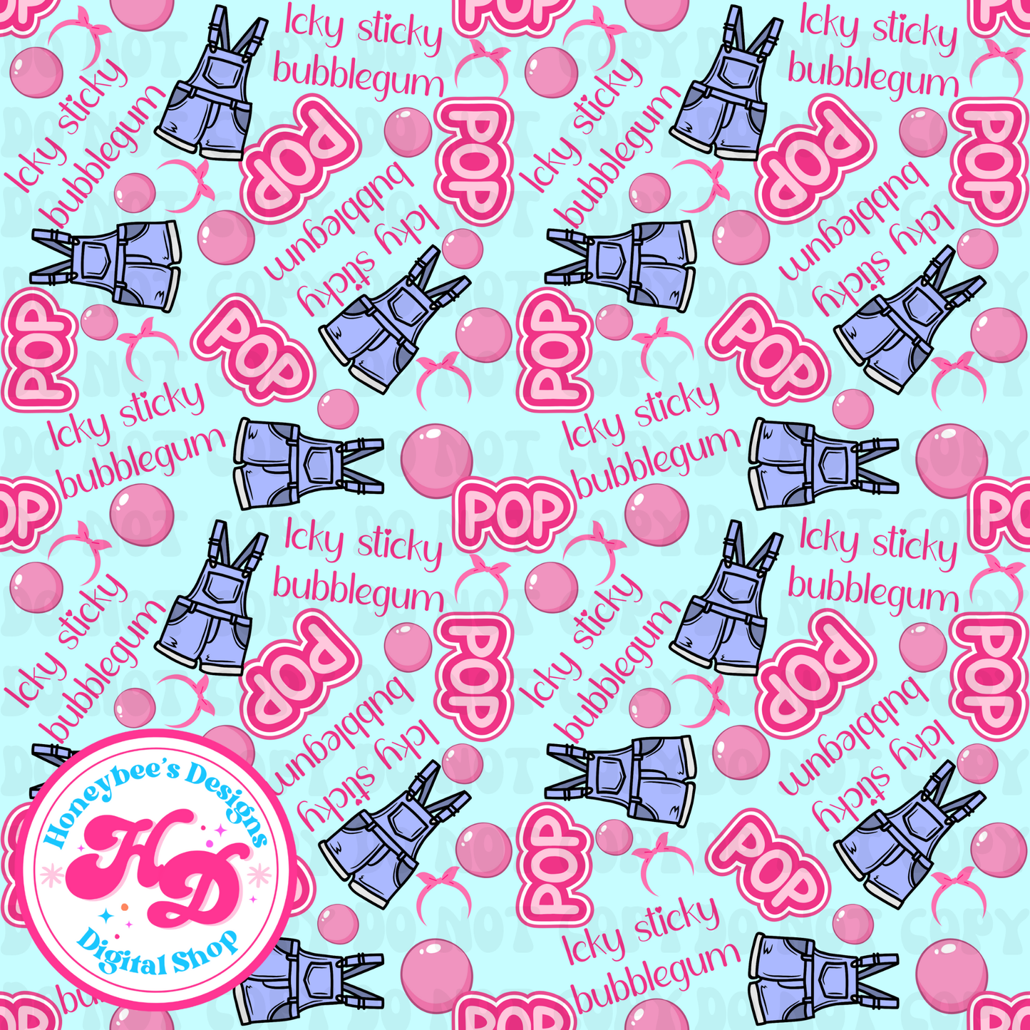 MR icky sticky bubblegum overalls blue