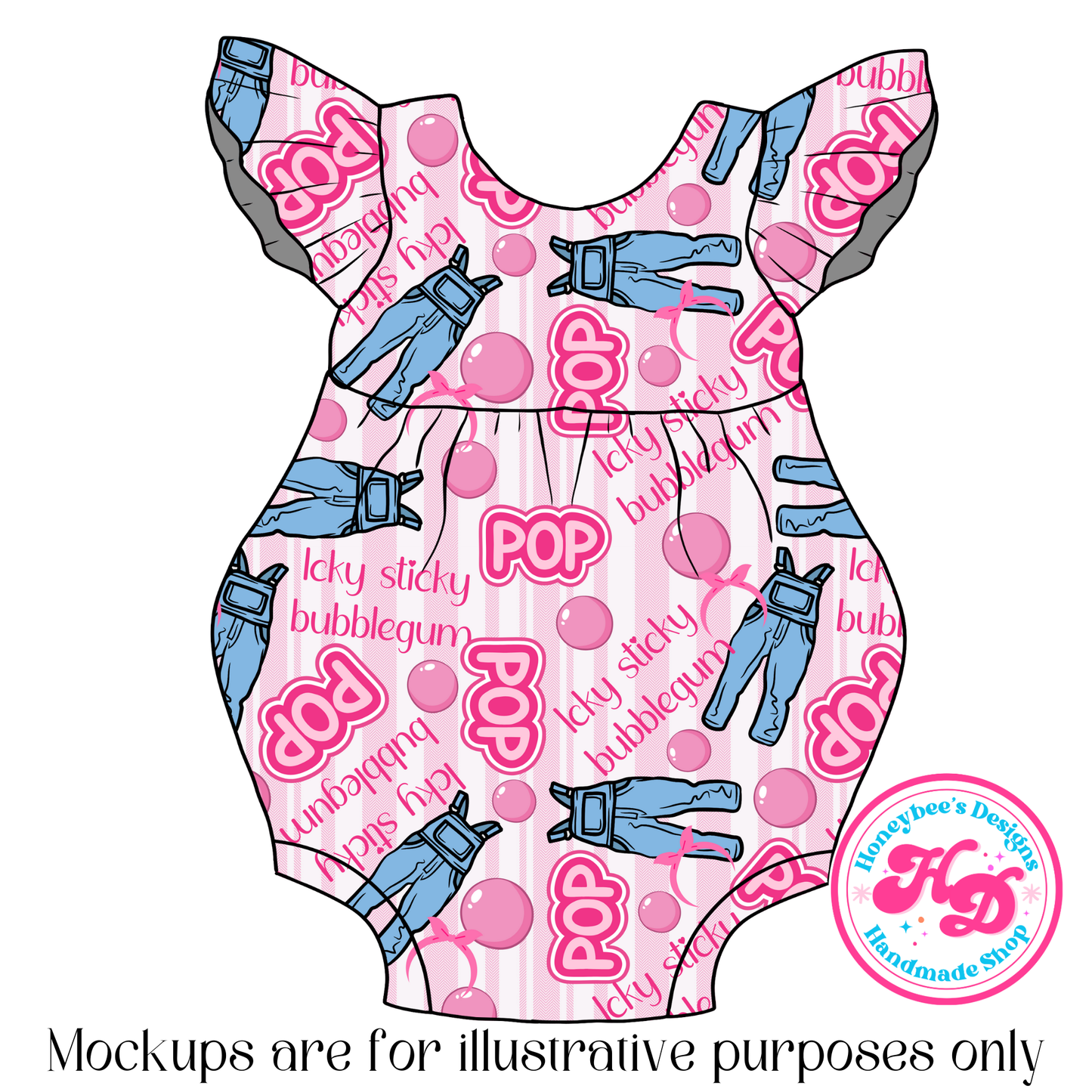 MR overalls pink Stripes