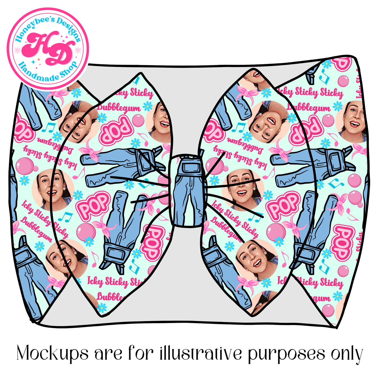 Ms.Rachel icky sticky bubblegum blue-blue daisies