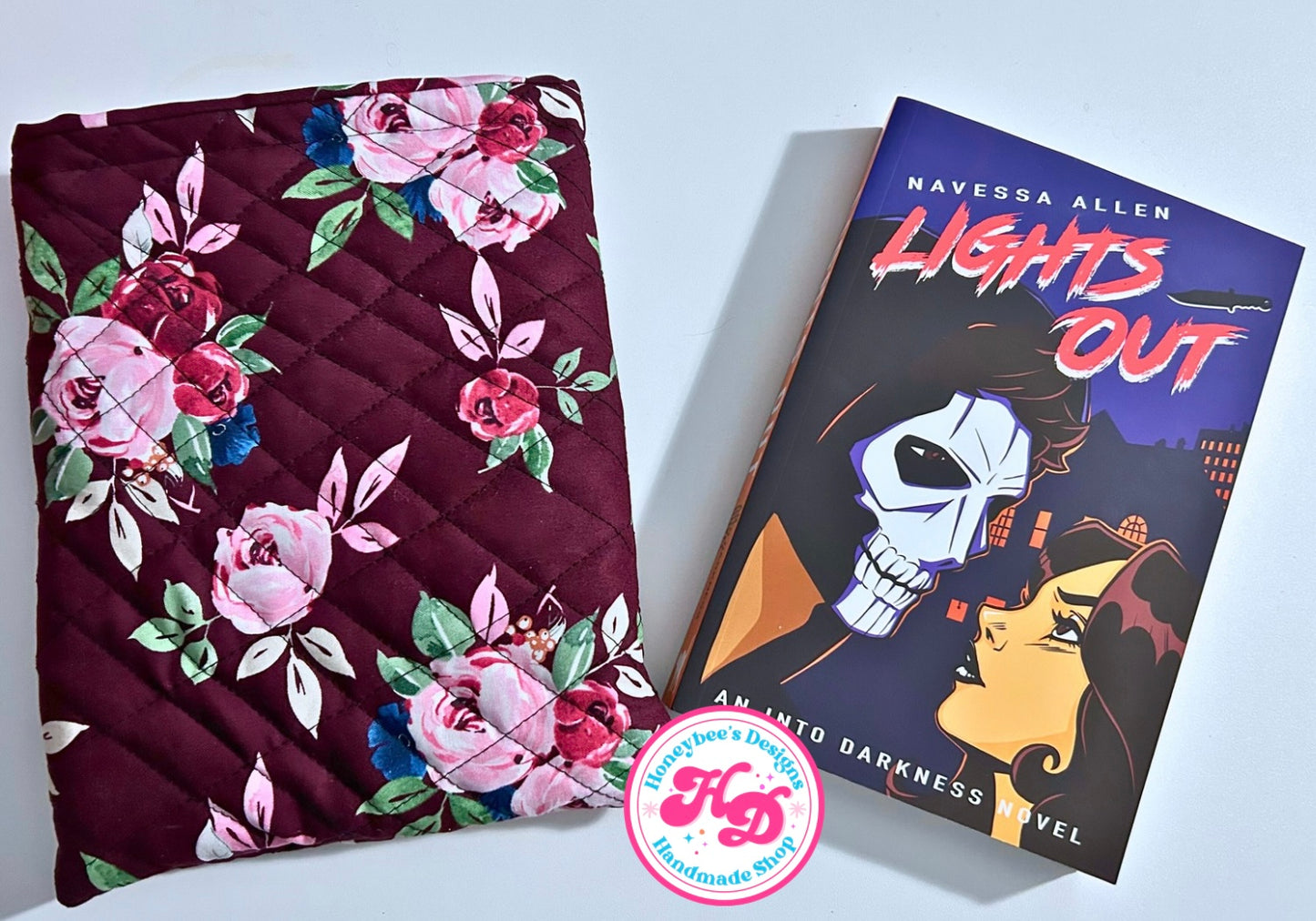 Burgundy floral book/kindle sleeve