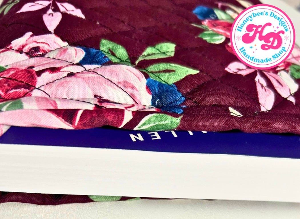 Burgundy floral book/kindle sleeve