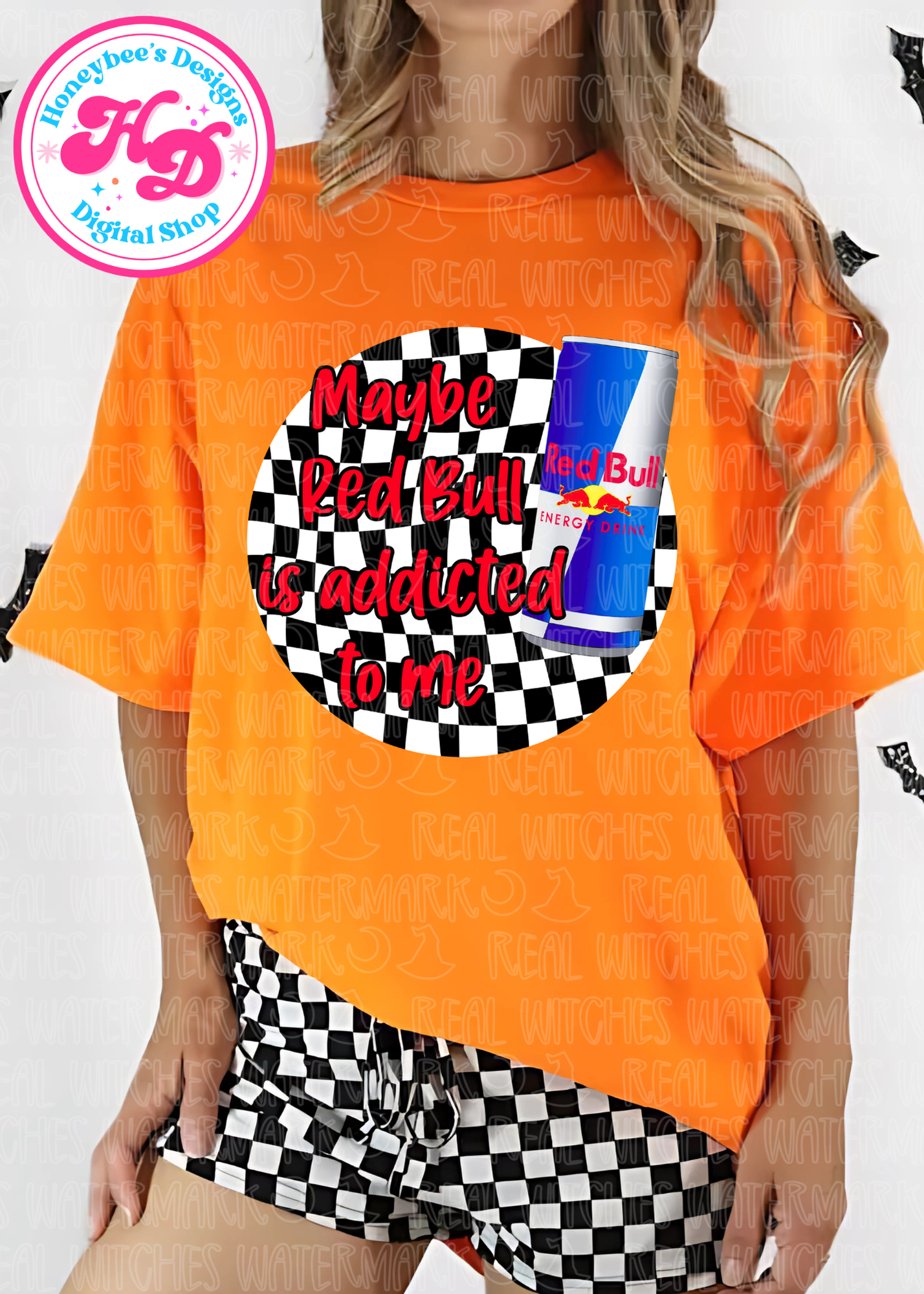 RedBull Addiction Checkered PNG