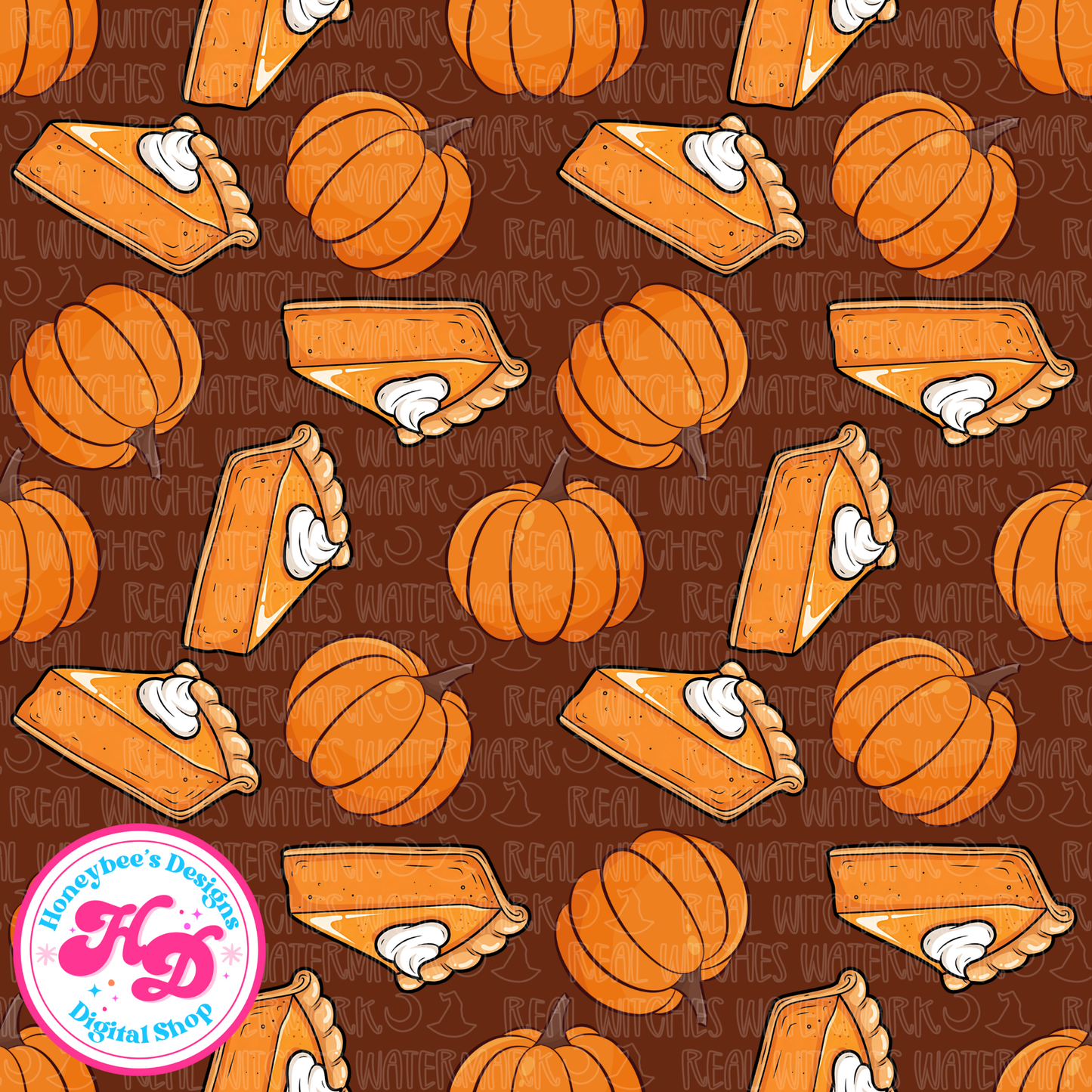 Pumpkin Pie Brown Fall Seamless