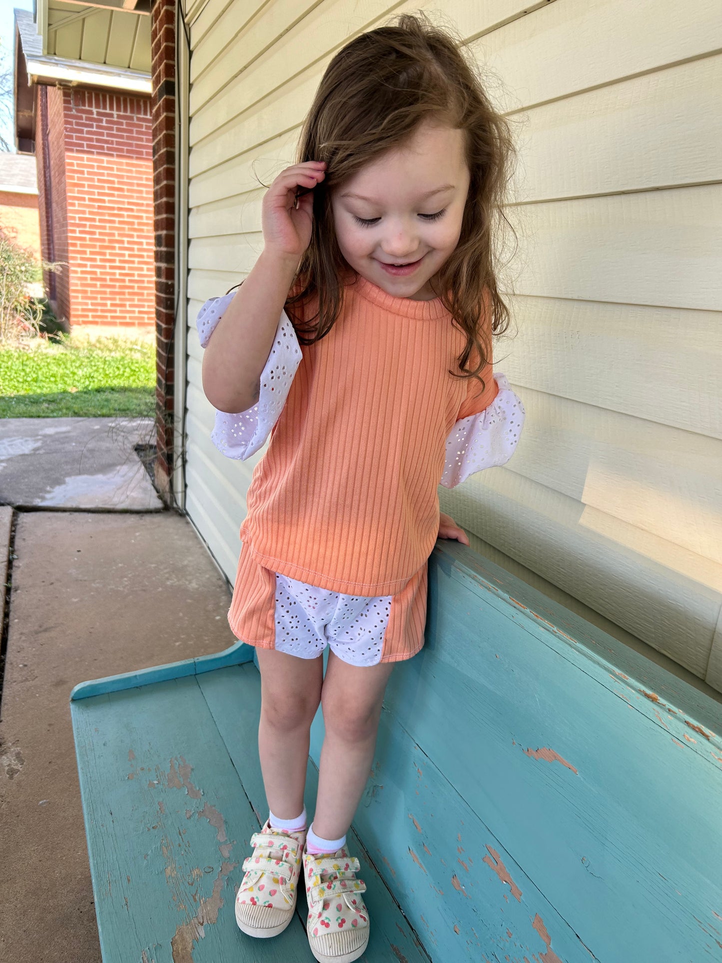 Mini Sadie Summer Set Solid and Eyelet combo