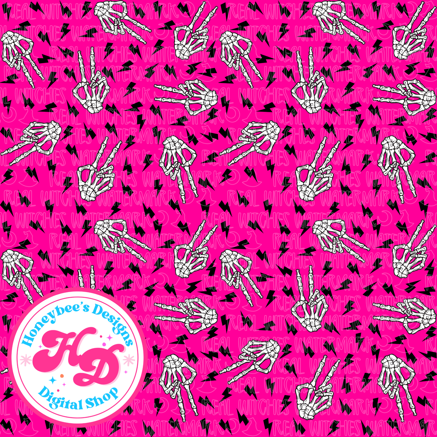Skelly Hands Pink Halloween