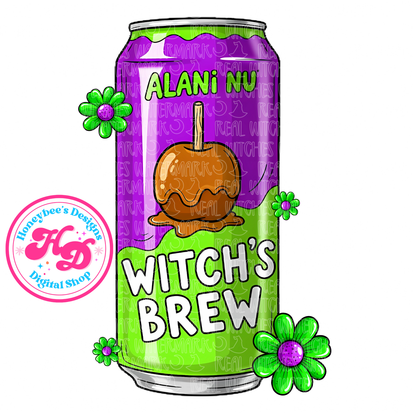 Witch’s Brew Caramel Apple Flowers HalloweenPNG