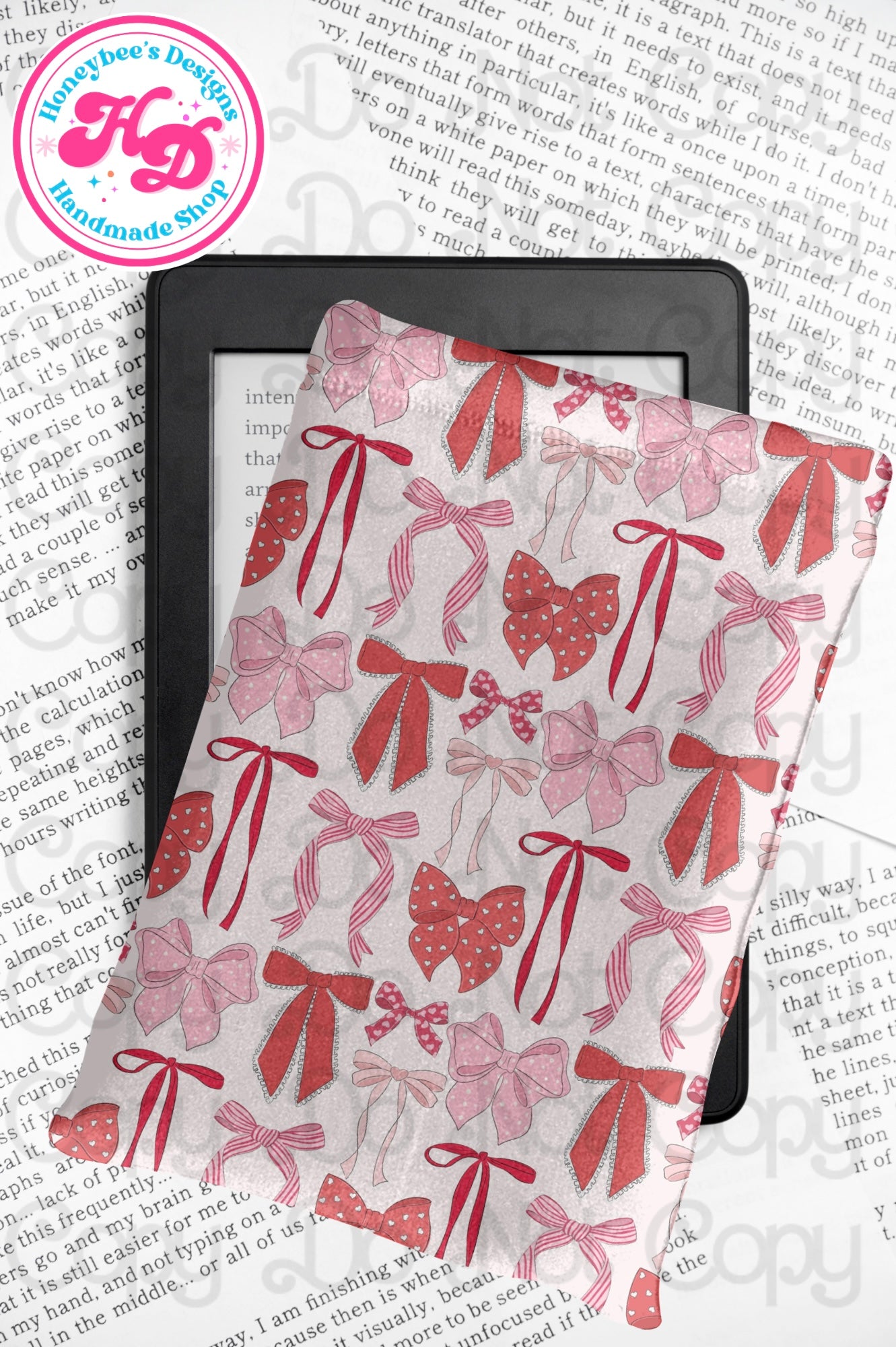 Red Coquette bows Kindle/Book padded sleeve
