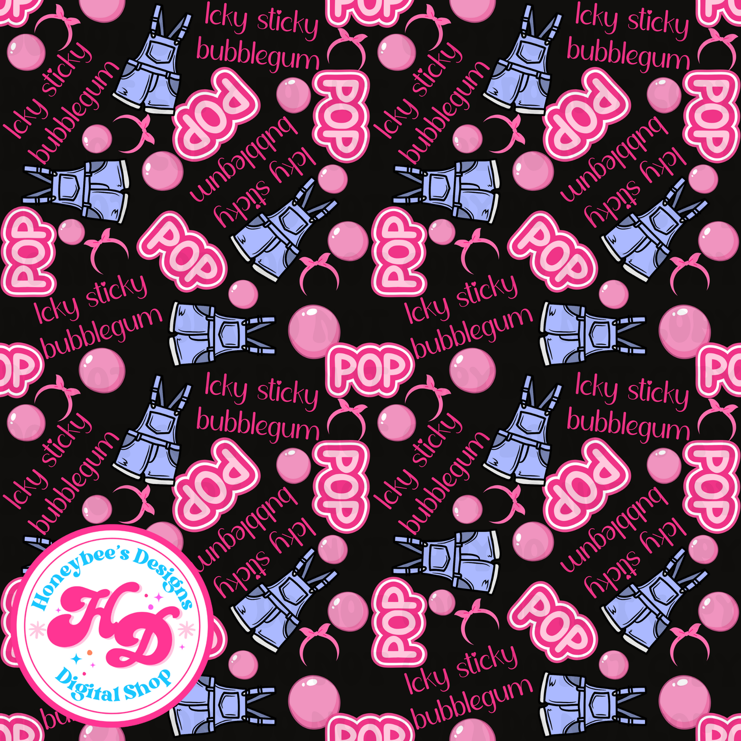 MR icky sticky bubblegum overalls short Black