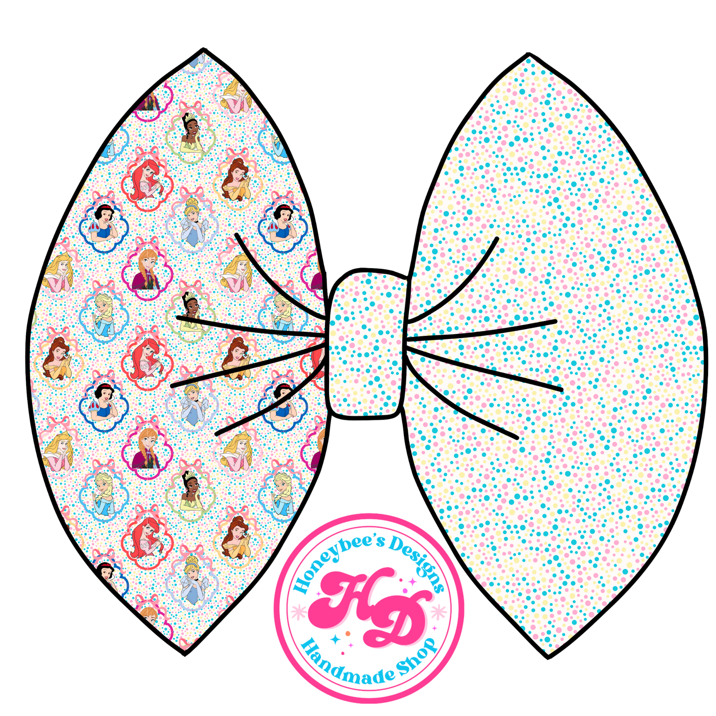 Princess confetti bows