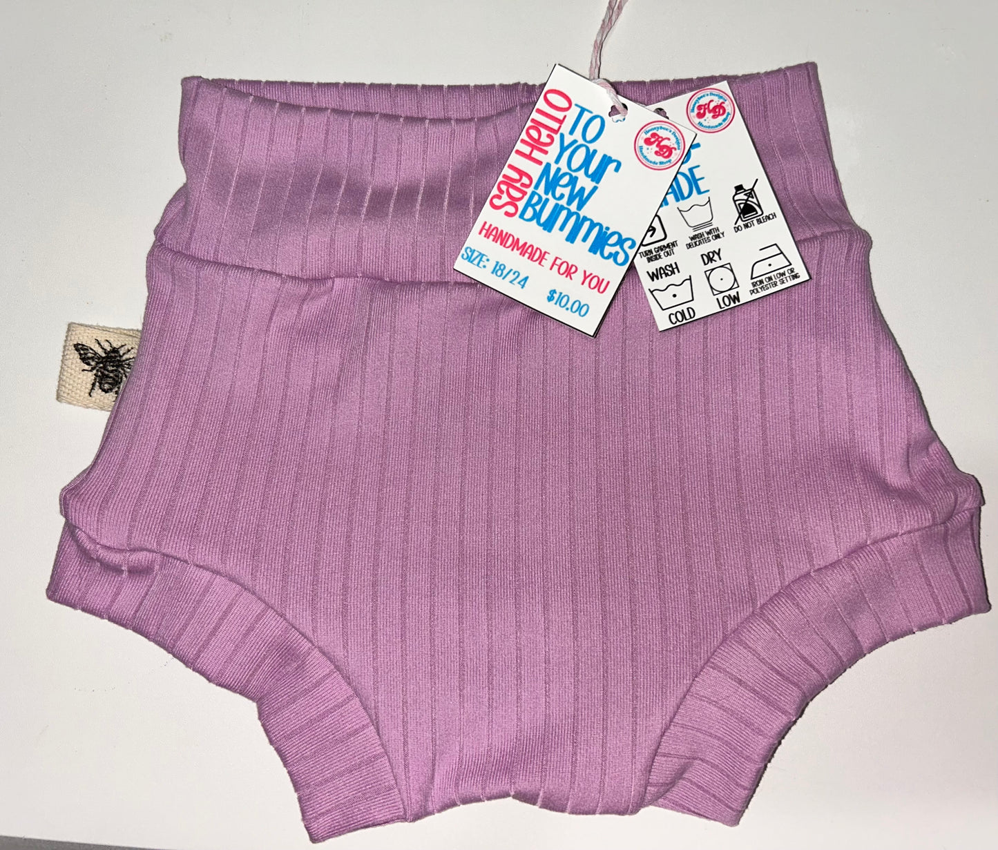 Girls 18/24 months Lilac wide ribbed bummies shorts