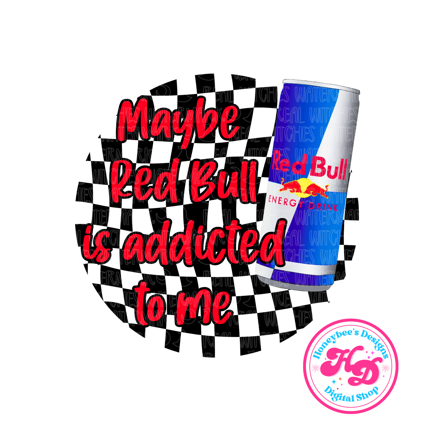 RedBull Addiction Checkered PNG