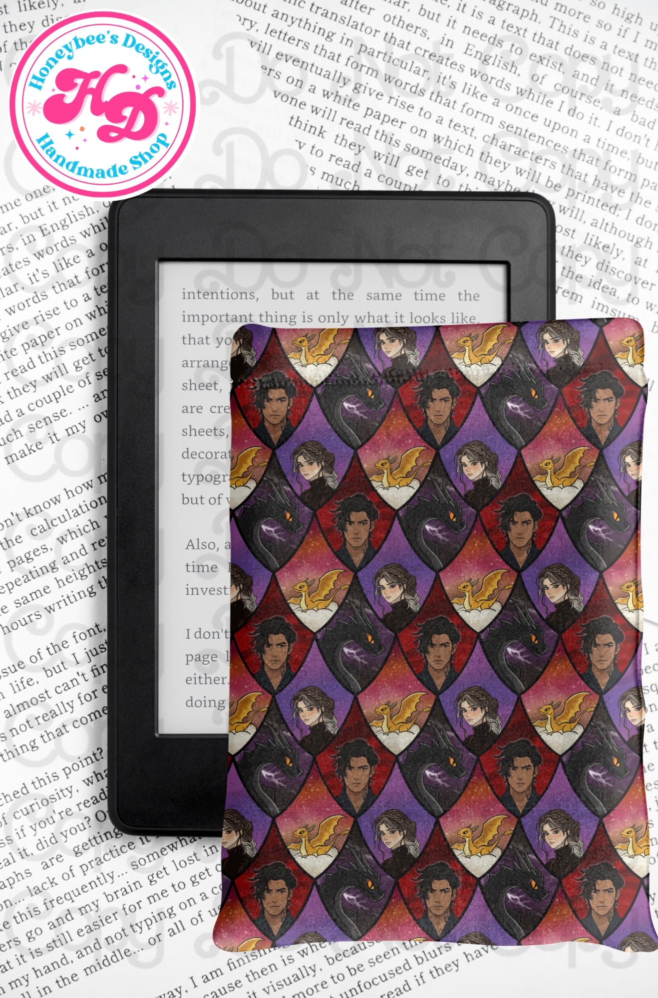 Sunset Fourth Wing Dragon Scales Kindle/Book padded sleeve