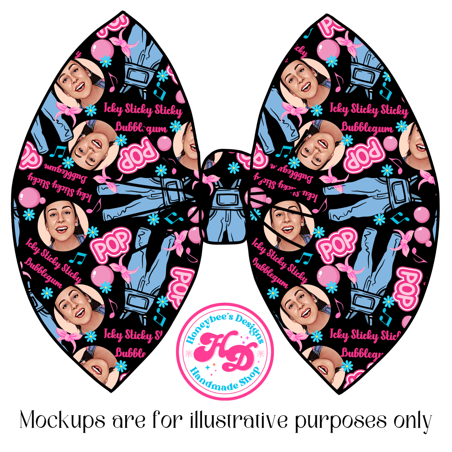 MR icky sticky bubblegum overalls Black