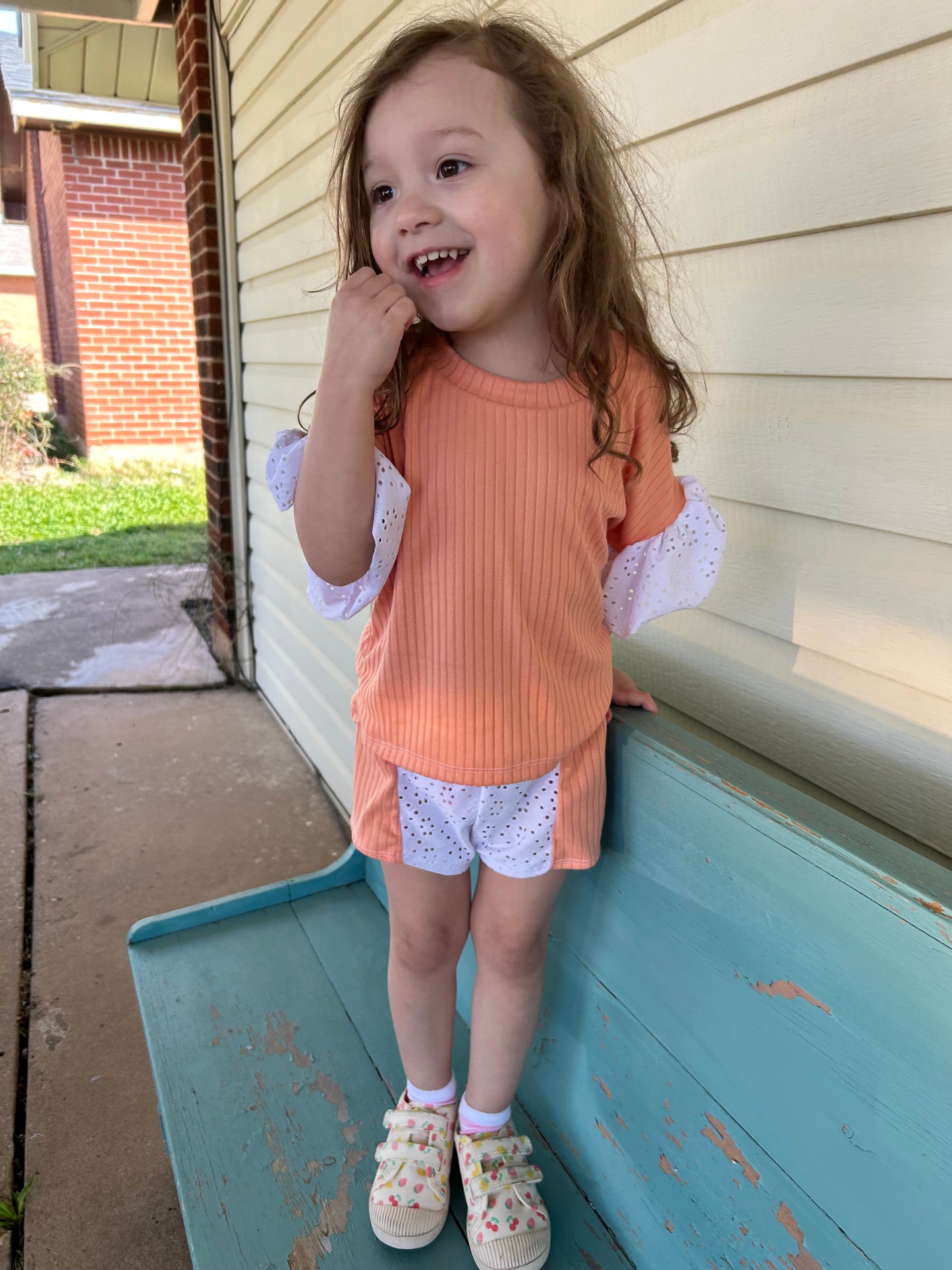 Mini Sadie Summer Set Solid and Eyelet combo