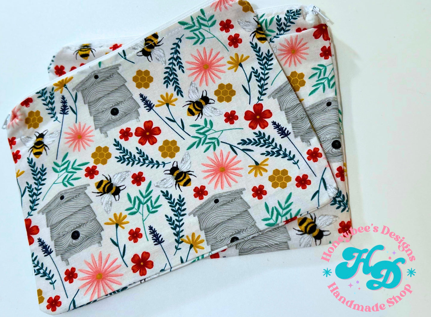 Honeybees and Hives Zippered Pouch