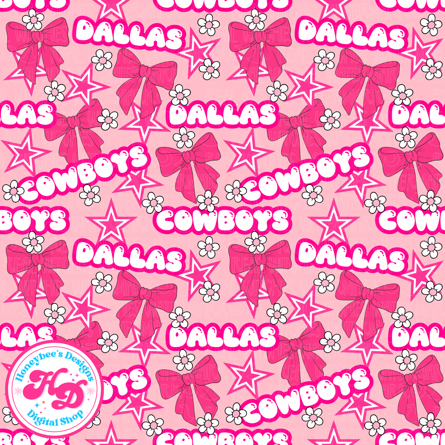 Cowboy Pink Preppy Football Seamless