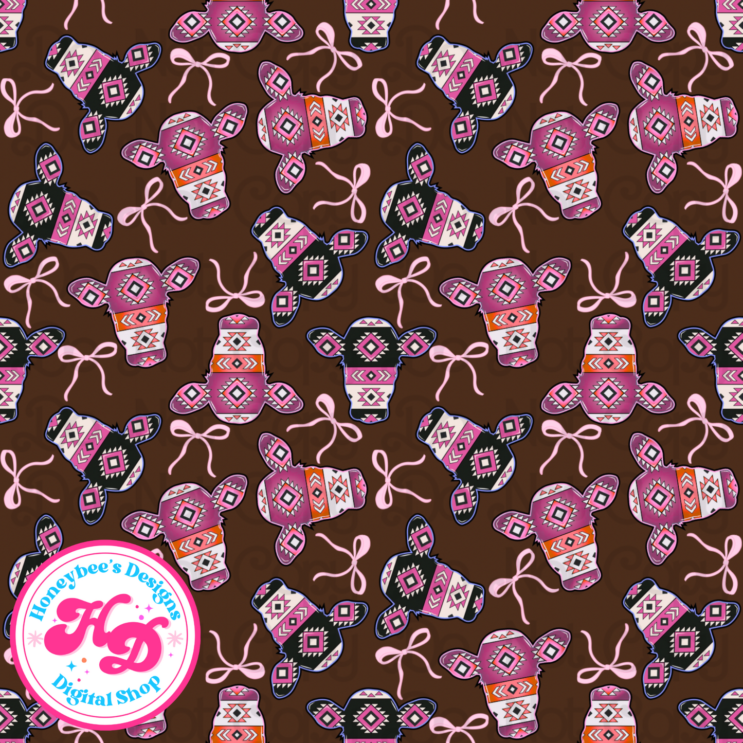 Coquette Aztec cows girls brown Western Drop