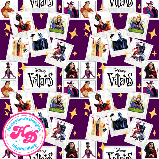 Villains Polaroids Purple