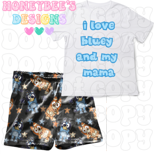 Conjunto de Blue Heeler y mis hijos de mamá