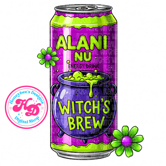 Witch’s Brew Cauldron Flowers Halloween PNG