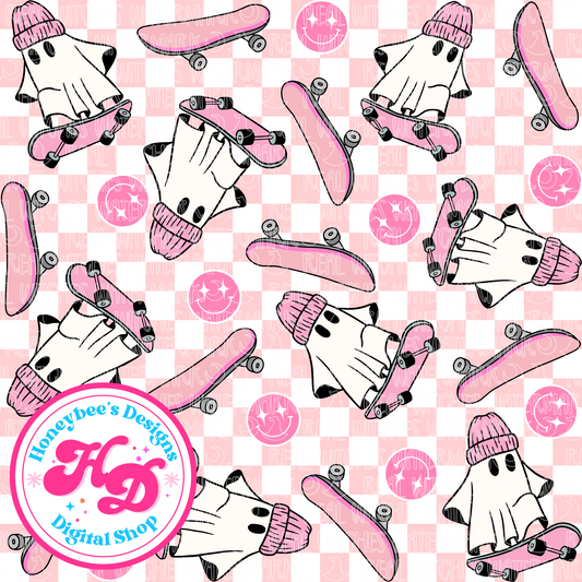 Skater Boos Pink Halloween