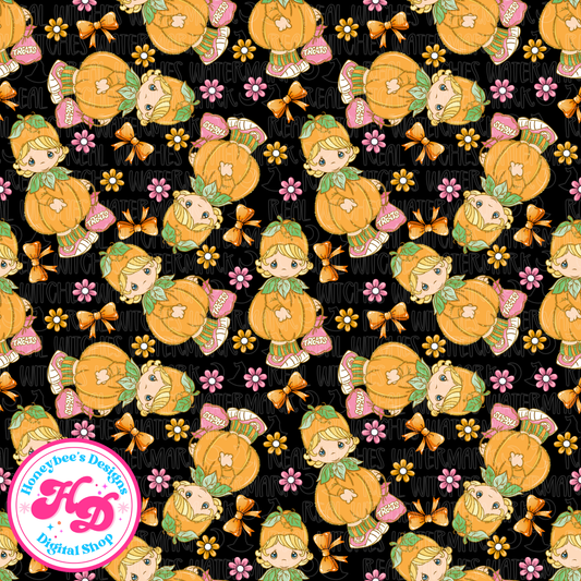 Precious Moments Girl Halloween Seamless