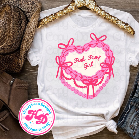 Pink Pony Girl Cake Western T-Shirts