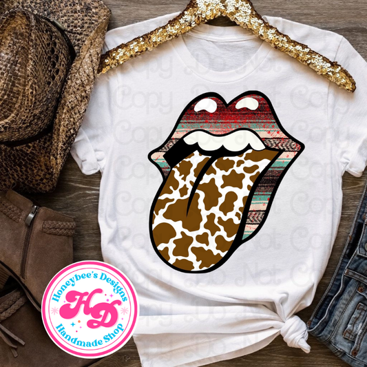 Brown cow tongue Western T-Shirts