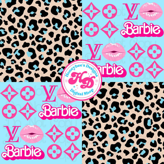 Doll boujee blue leopard Patchwork