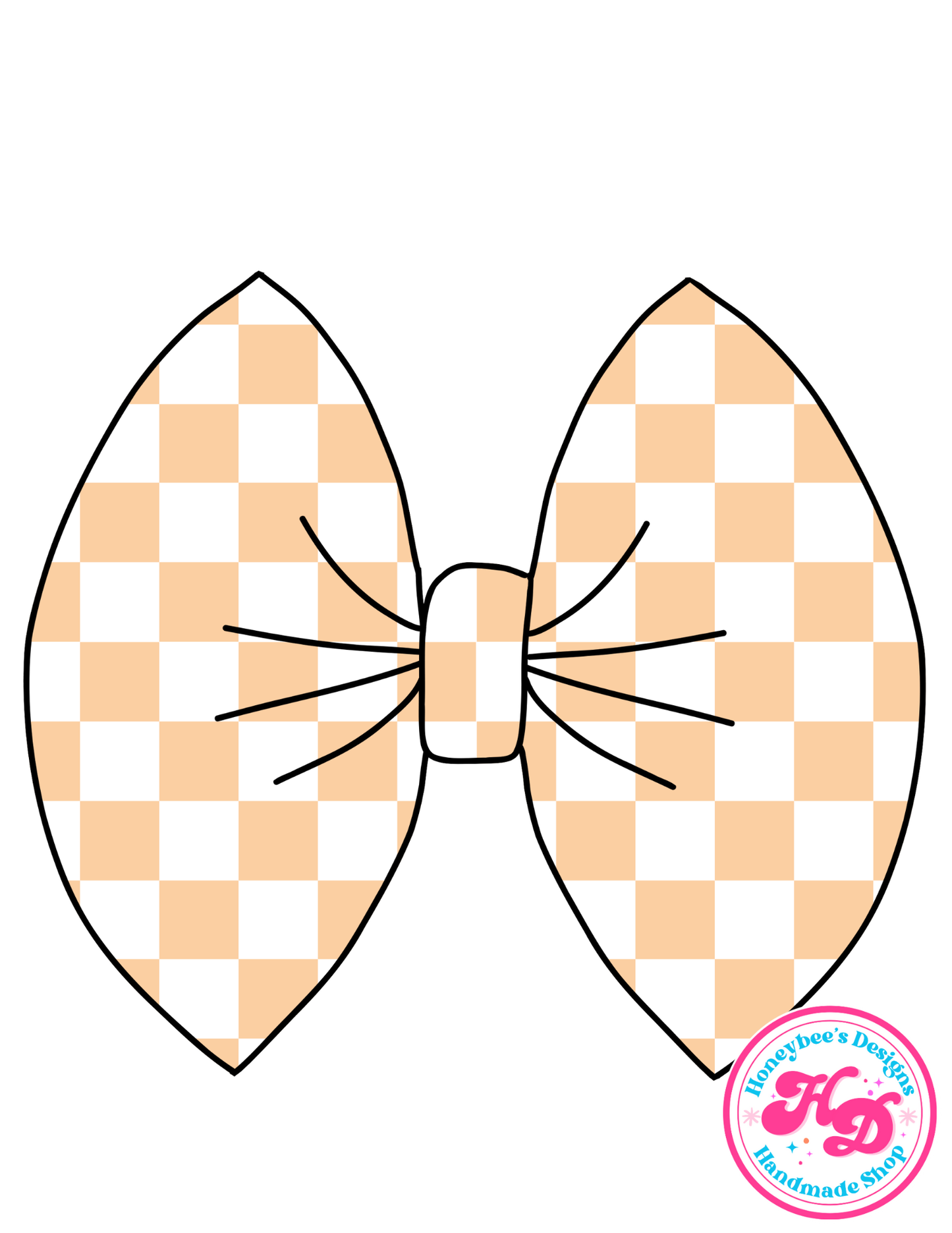 Sherbet Orange/White Checkered
