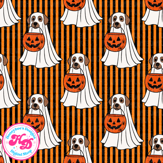 Halloween Ghost Dog Trick or Treat Halloween Seamless