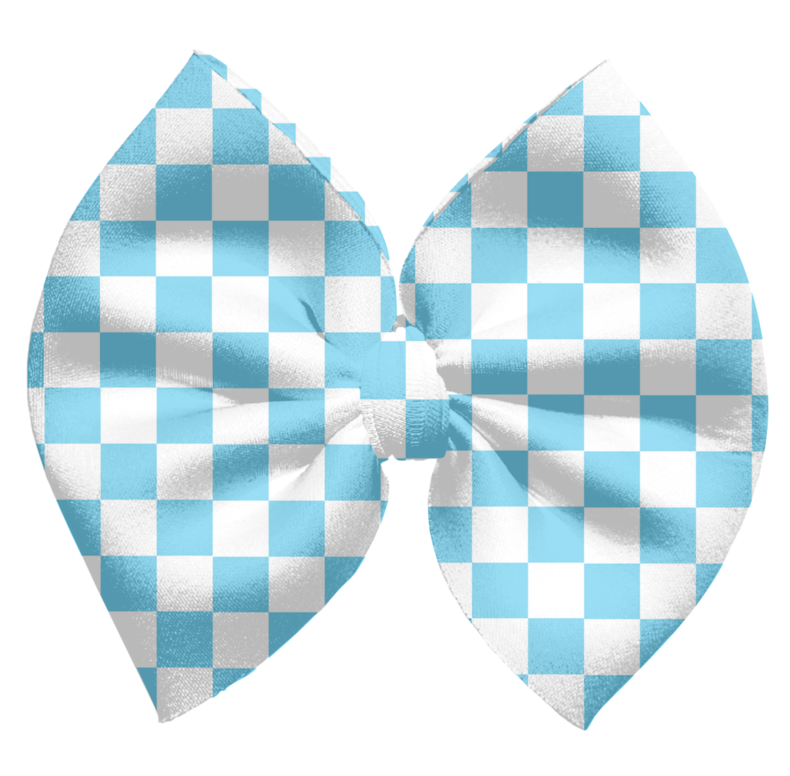 Blue/White Checkered puff Bows