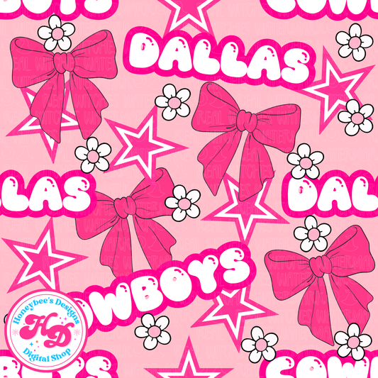 Cowboy Pink Preppy Football Seamless