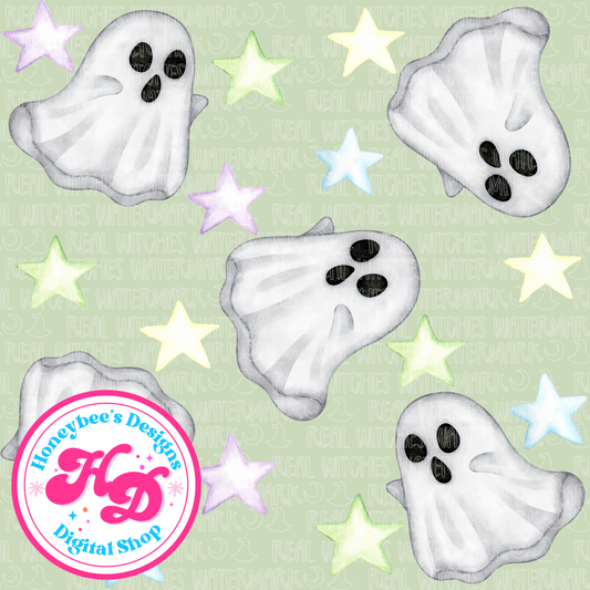 Green Ghosties Halloween