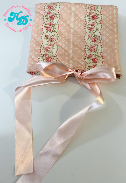 Grandmillenial Quilted Champagne Bow Tablet/Book Pouch