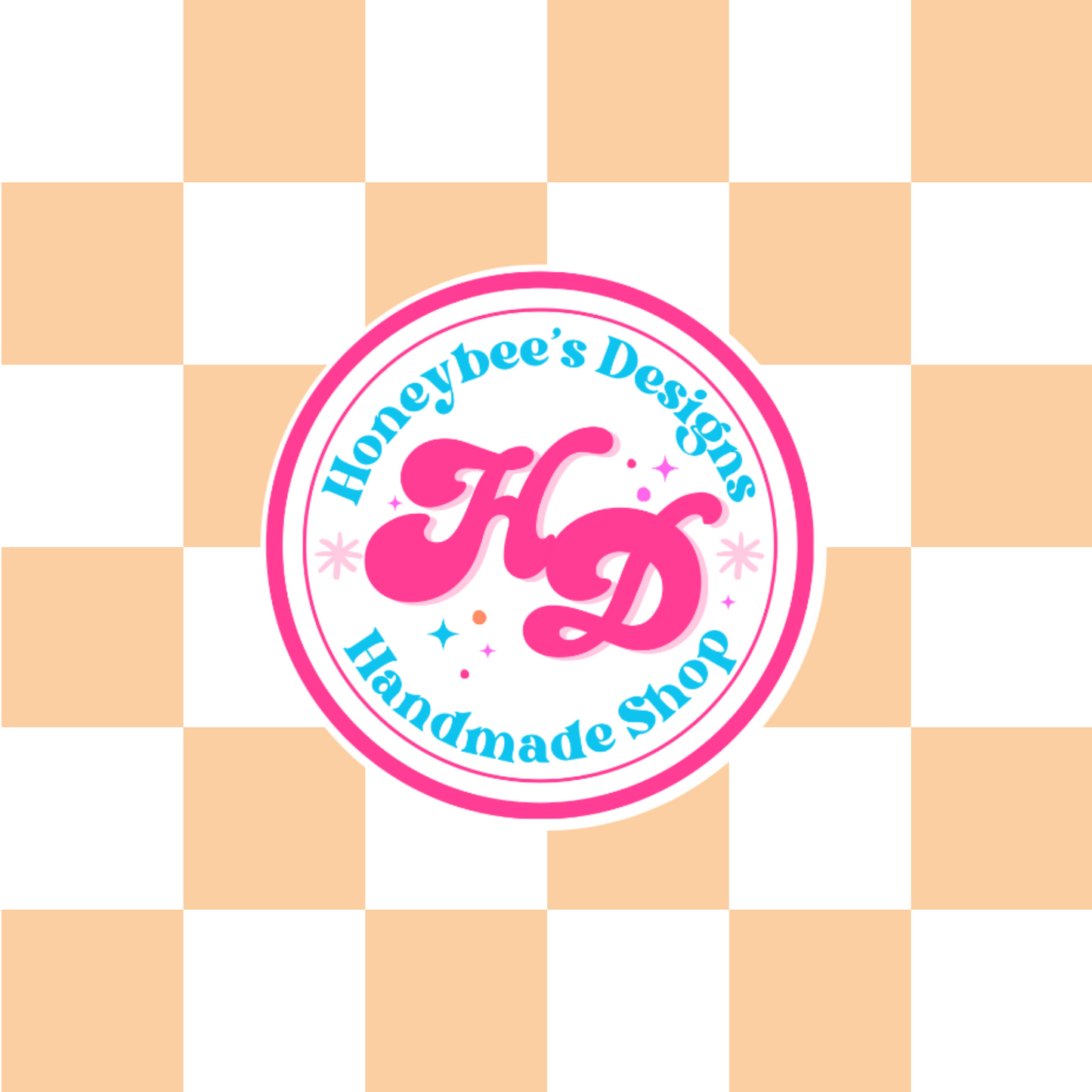 Sherbet Orange/White Checkered