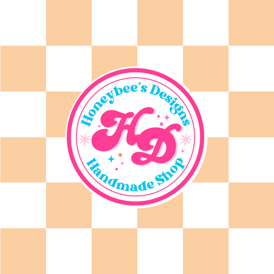 Sherbet Orange/White Checkered