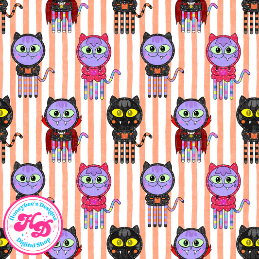 Gabby CAT-OWEEN DJ CATNIP Halloween Seamless
