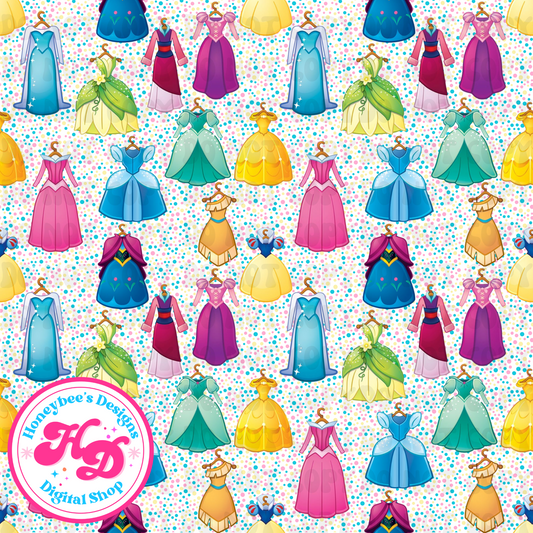 Princess Dresses white Confetti