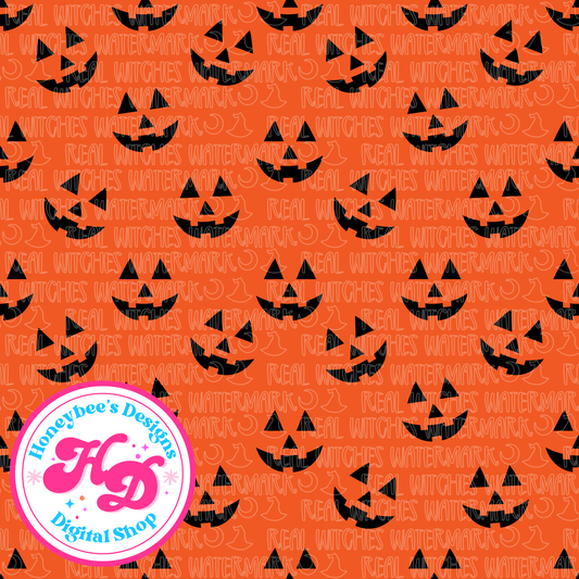 Jack-o’-lantern Faces Orange Halloween