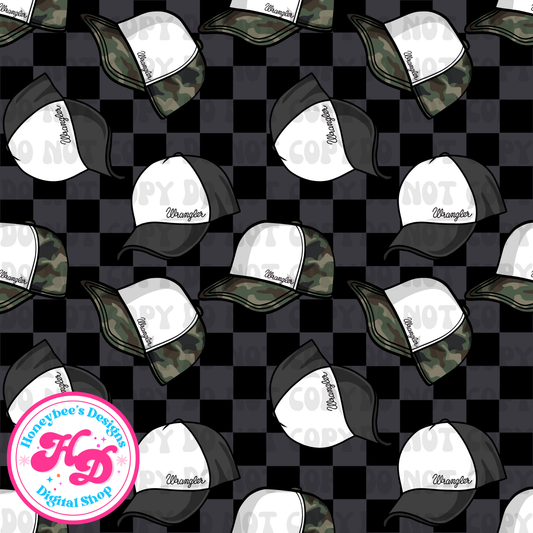 Wrangler trucker hat checkered
