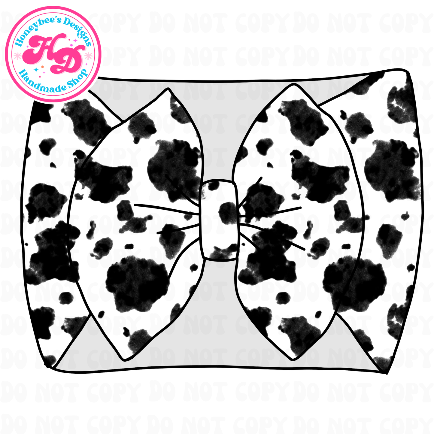 Black grunge cow print