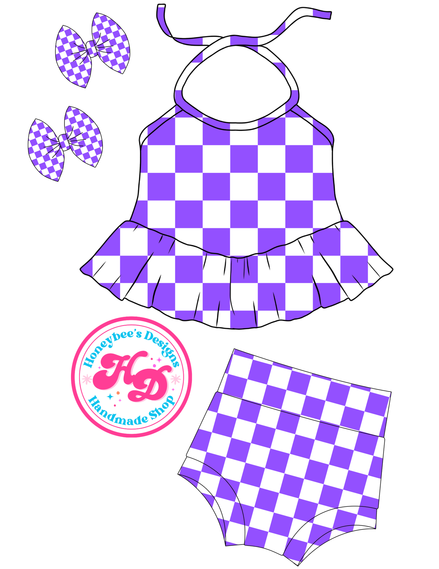 Purple/White Checkered
