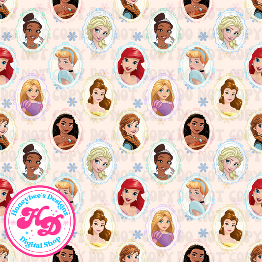 Princess frames beige flowers