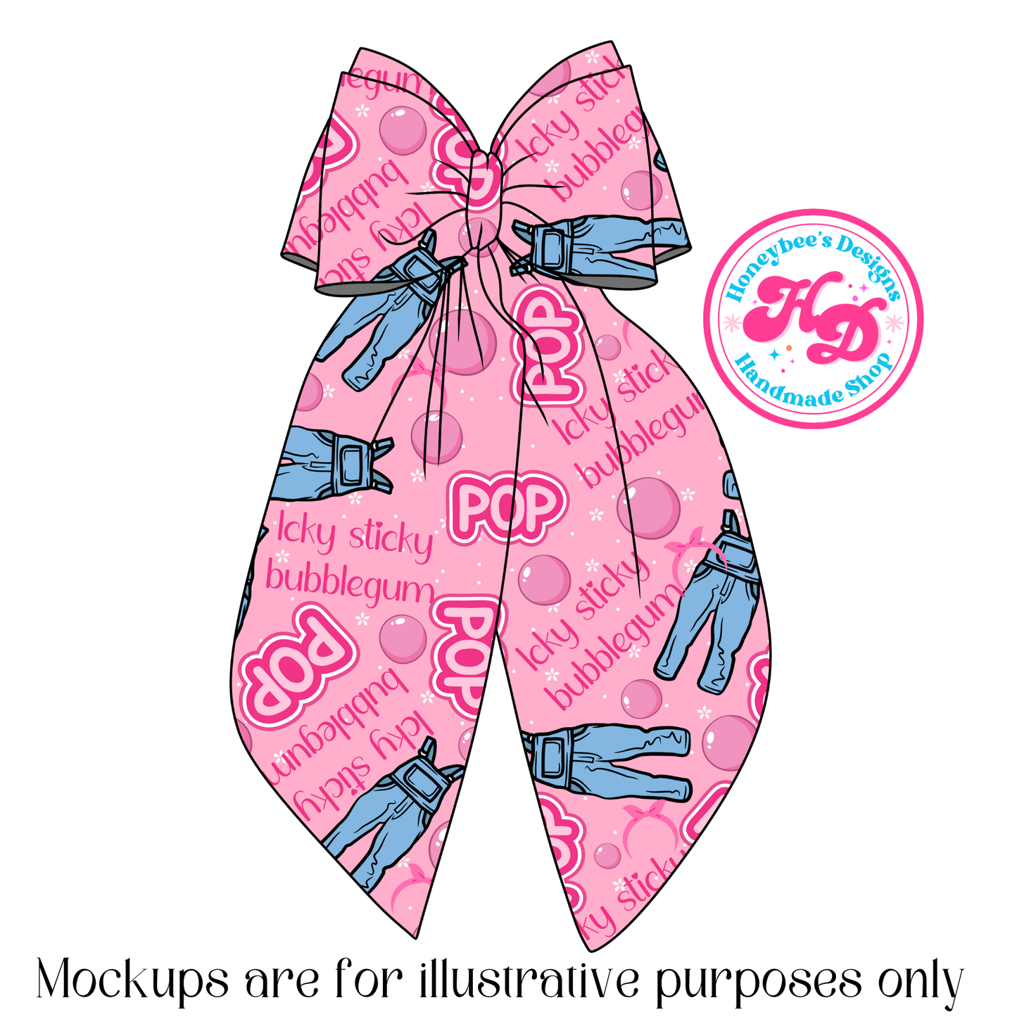 MR icky sticky bubblegum overalls PINK daisies